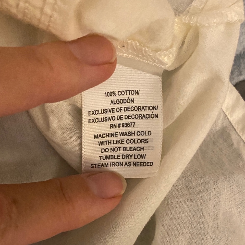 Ivory Embroidered button down top - Picture 9 of 10